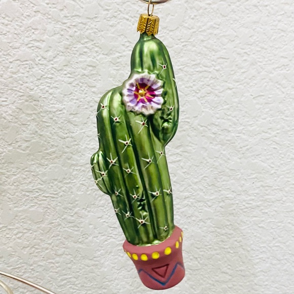 Vintage Handblown Mercury Glass Potted Cactus Christmas Tree Ornament Germany - Picture 7 of 13